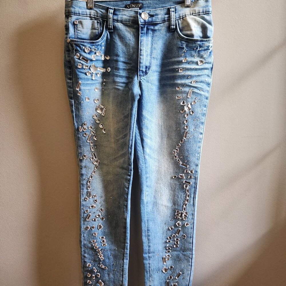 Venus Sequined Stretchy Jeans Sz 8